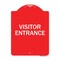 Signmission Designer Series Entrance Visitor Entrance, Red & White Aluminum Sign, 18" H, RW-1824-24093 A-DES-RW-1824-24093 - alternate 1